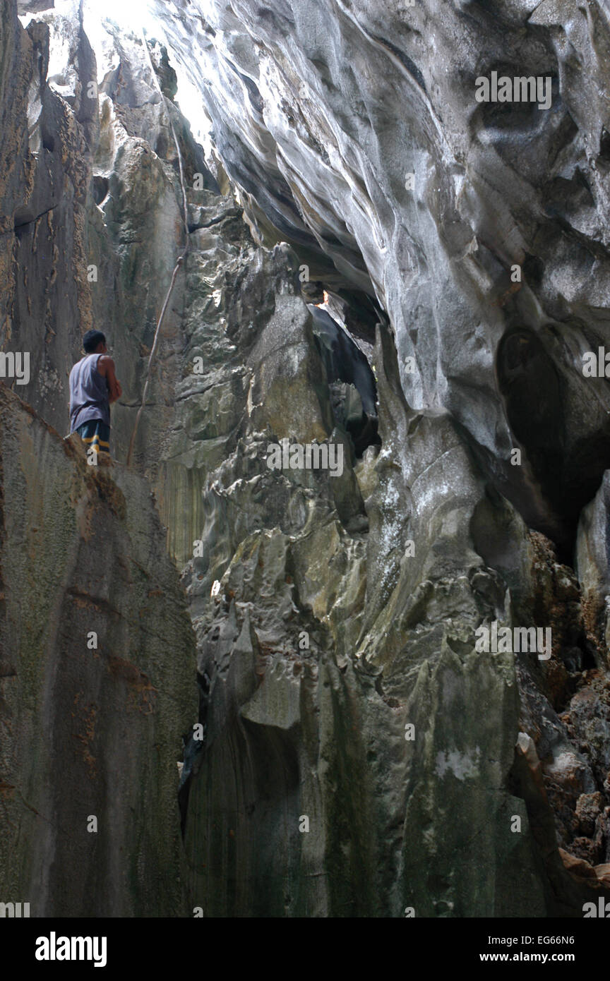 Cudugman grotta. Arcipelago Bacuit. Palawan. El Nido. Filippine. El Nido (ufficialmente il comune di El Nido) è un primo cl Foto Stock