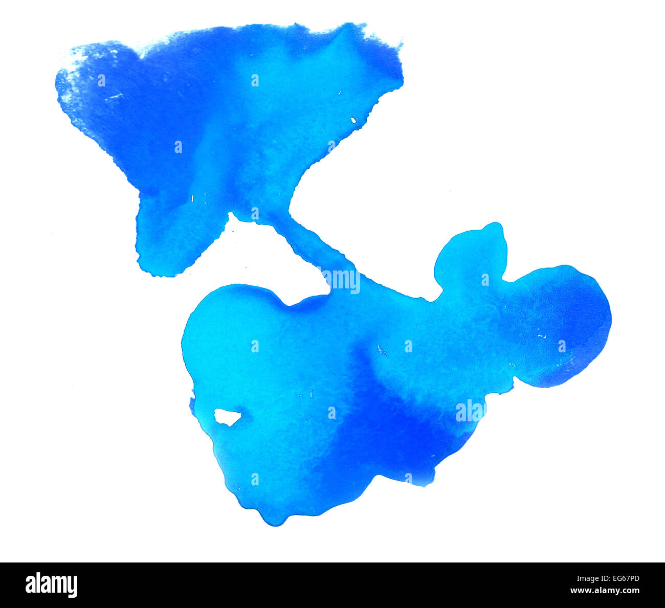 Corsa blu inchiostro astratta pennello Acquerelli colore acqua splash pai Foto Stock