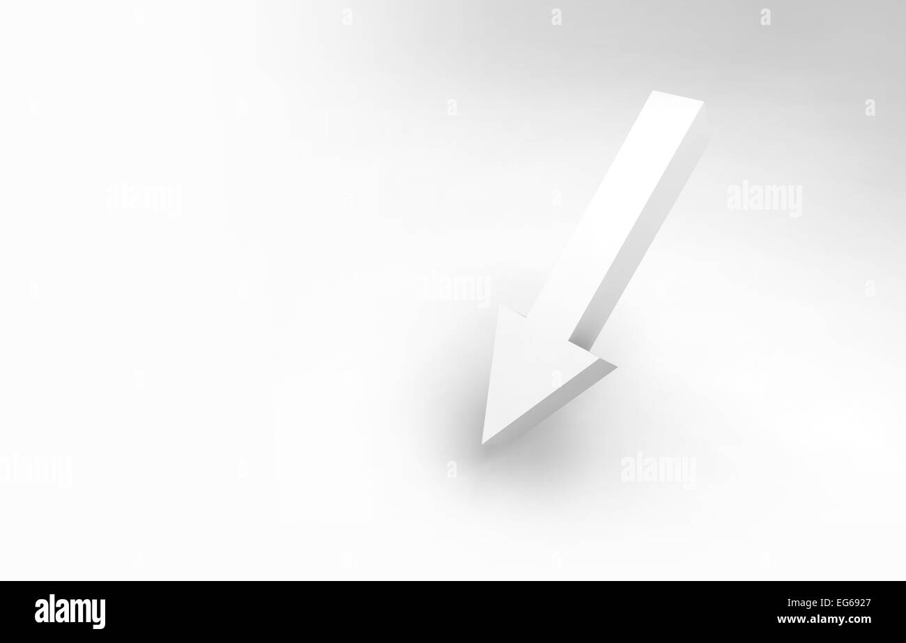 Abstract 3d'illustrazione. Freccia singola e morbida ombra Foto Stock