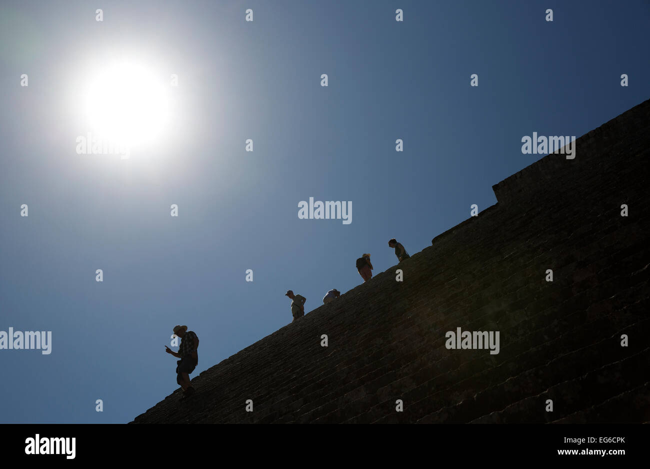 Grande Piramide passi, Uxmal, Yucatan, Messico Foto Stock