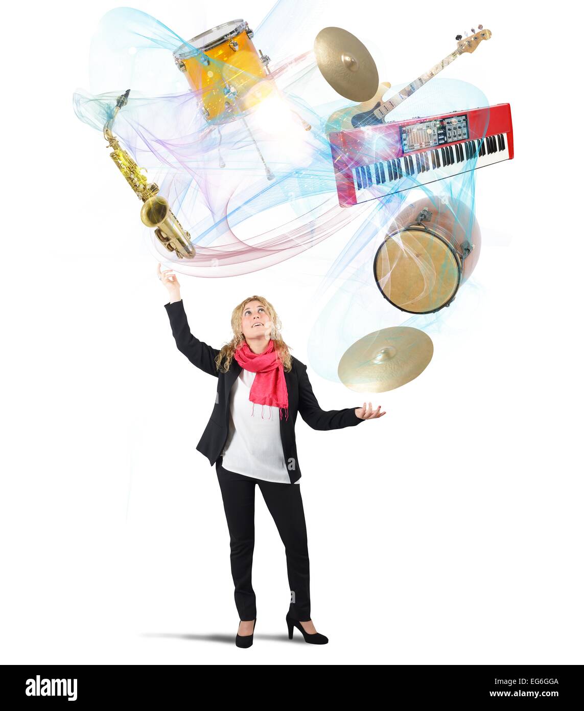 Giocoliere di musica Foto Stock