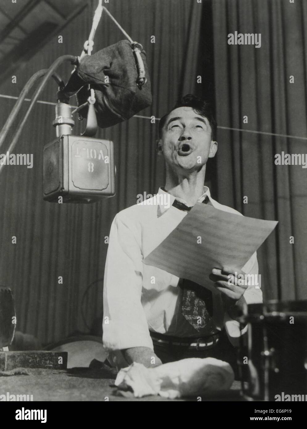Pinto Colvig in Walt Disney Studios creazione di suoni per un film animato in 1930s. La American attore vaudeville divenne un Foto Stock