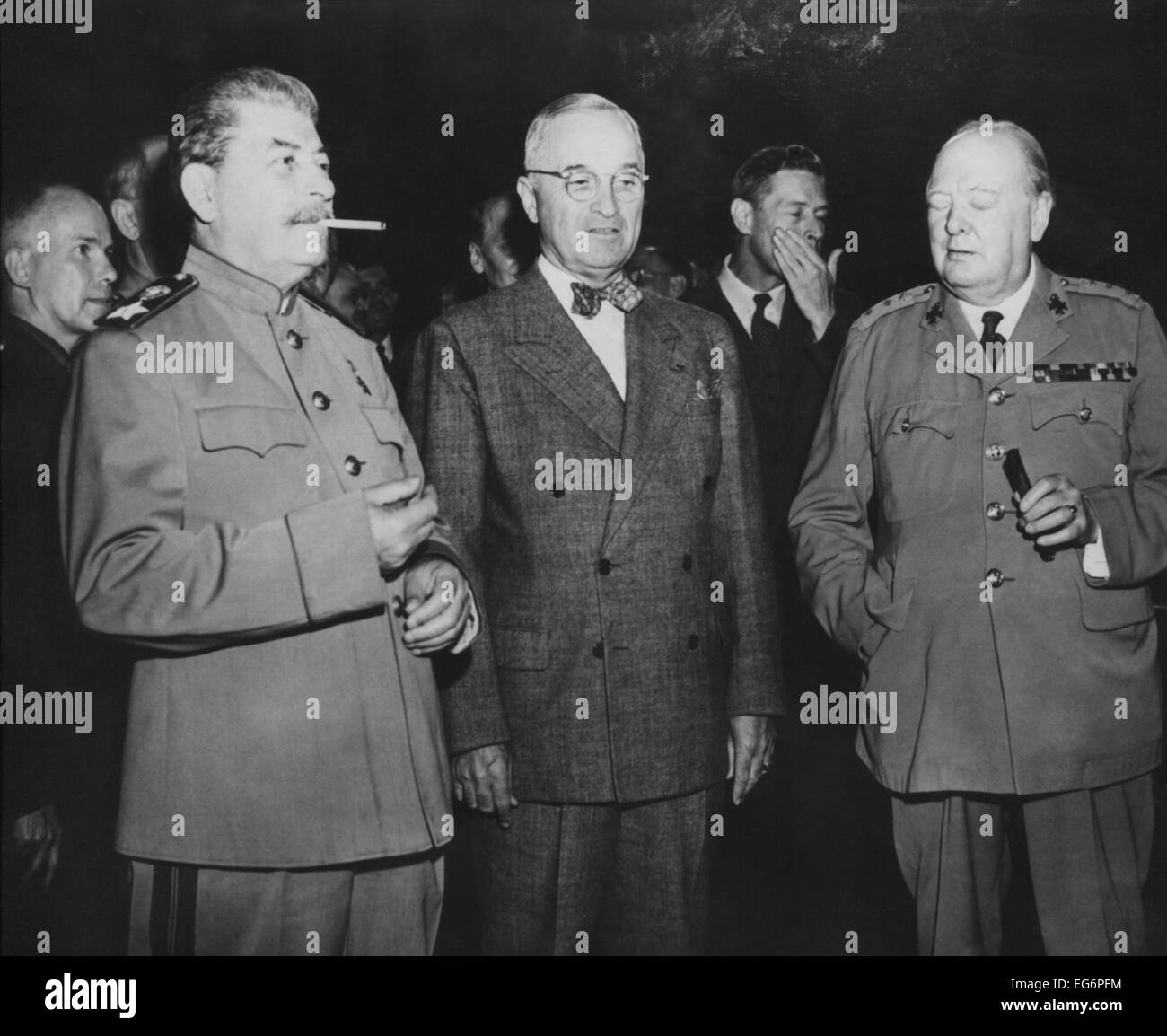I " tre grandi " leader degli Alleati lottando contro l'asse nazioni della guerra mondiale 2. L-R: Joseph Stalin, Harry Truman e Foto Stock