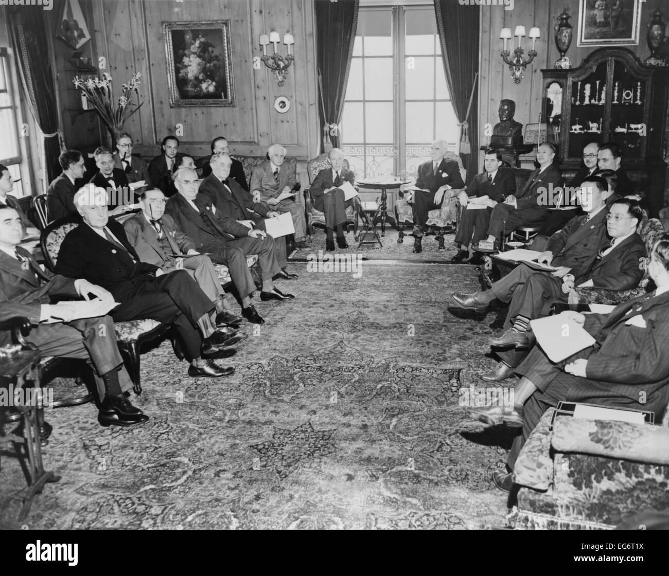 I delegati alla conferenza delle Nazioni Unite a San Francisco nel 1945. Fra i partecipanti sono Charles A. Eaton, Sol Bloom, Arthur Foto Stock