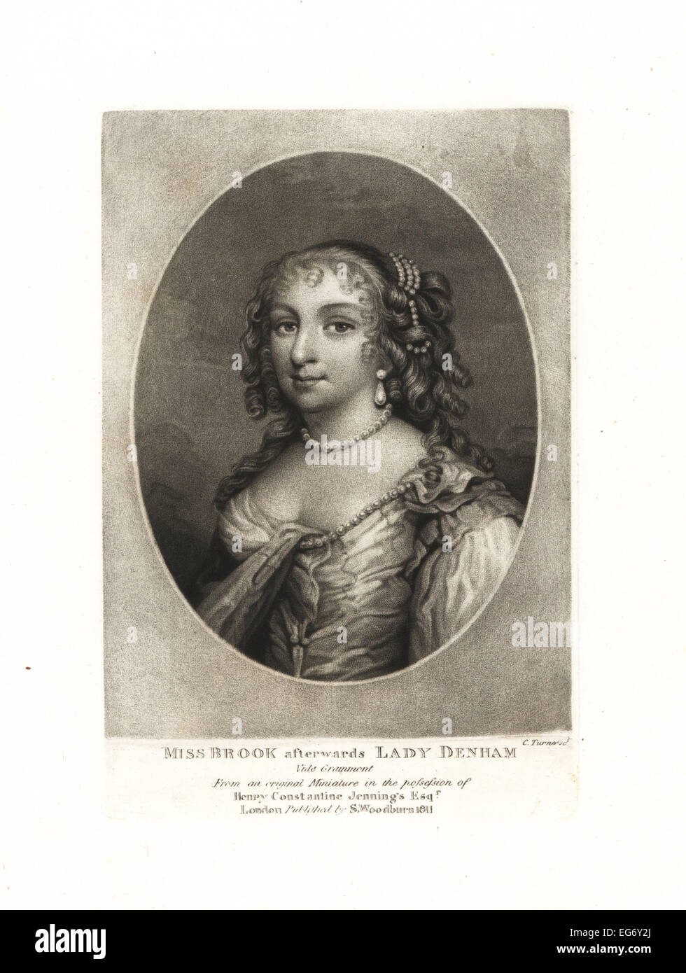 Margaret Brooke, Lady Denham, una bellezza del re Carlo II corte, 1646-1667. Sposato Sir John Denham quando era 18 ed egli 79. Foto Stock