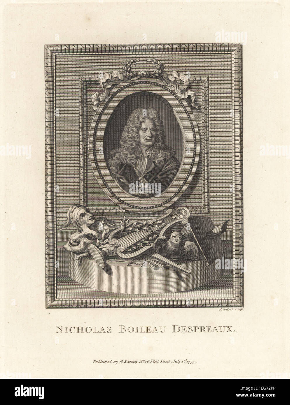 Nicholas Boileau Despreaux, poeta e critico francese. Foto Stock