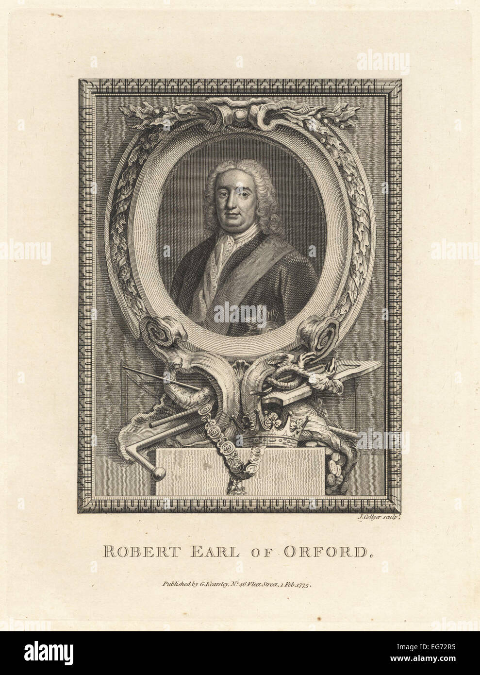 Sir Robert Walpole, 1° Conte di Orford, statista inglese, 1676-1745. Foto Stock