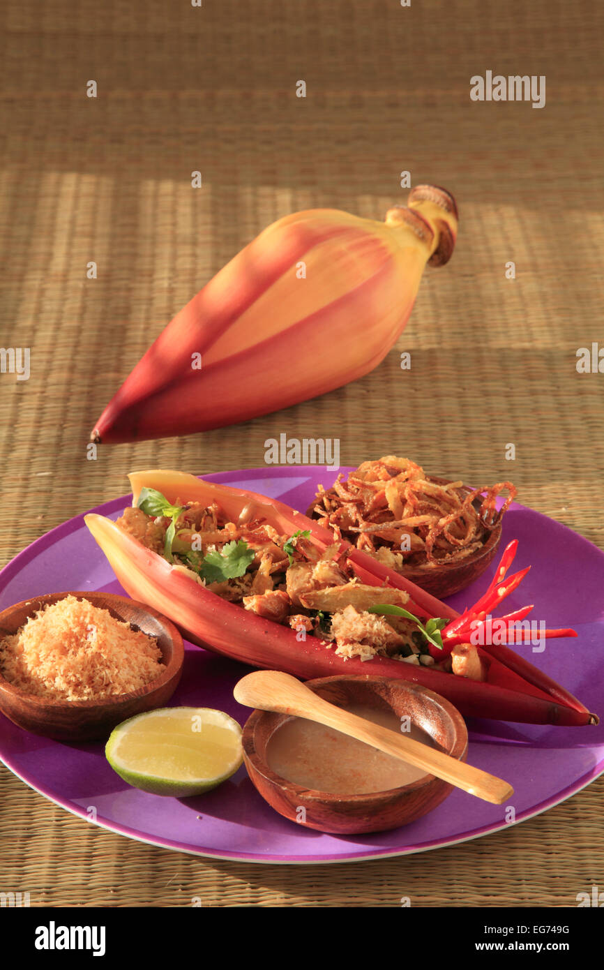 Banana blossom insalata, piatto cambogiano, Foto Stock