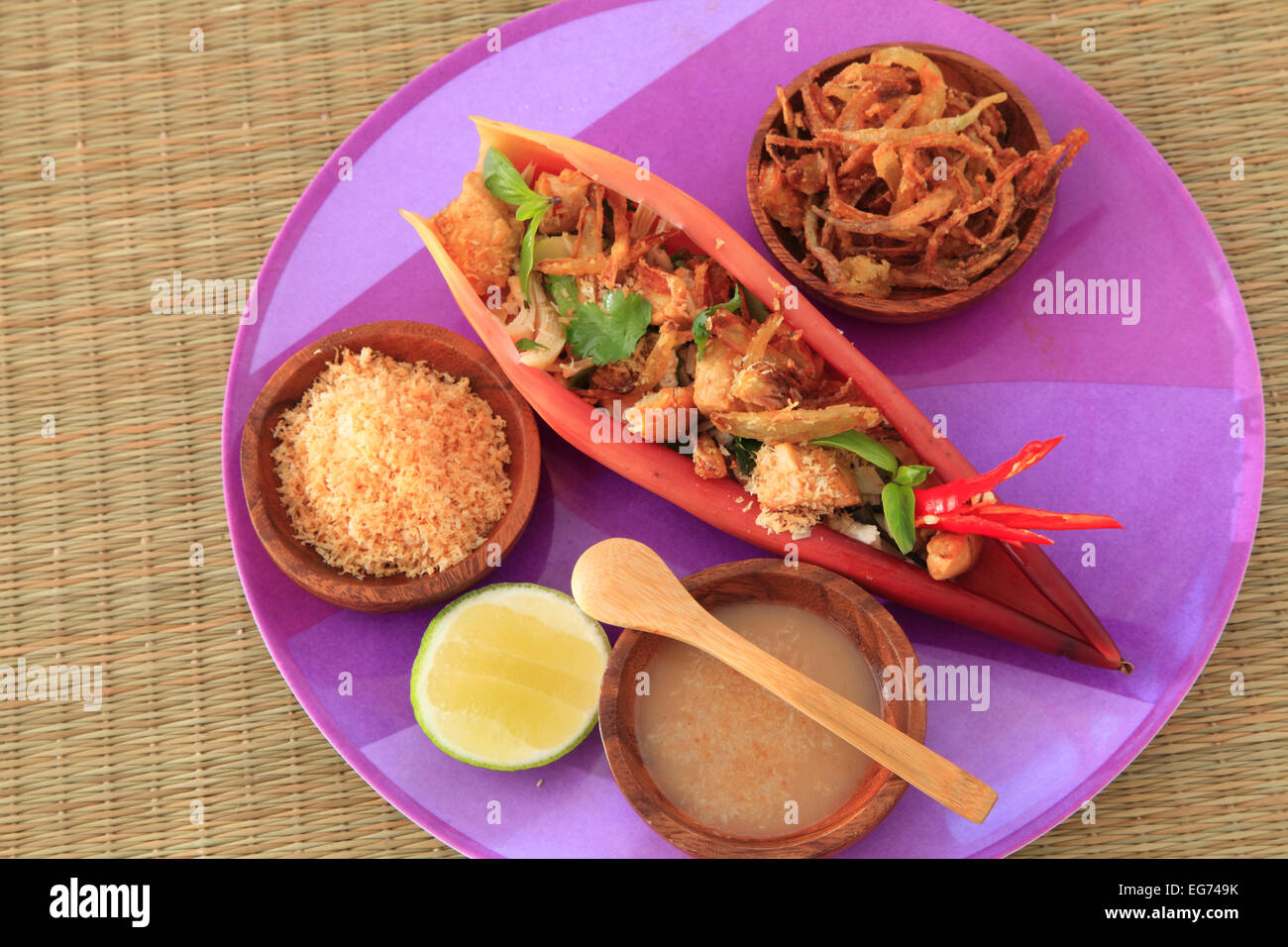 Banana blossom insalata, piatto cambogiano, Foto Stock