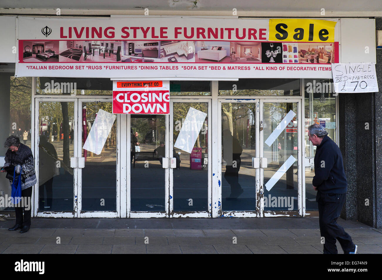 Una chiusa e abbandonata shop. Foto Stock