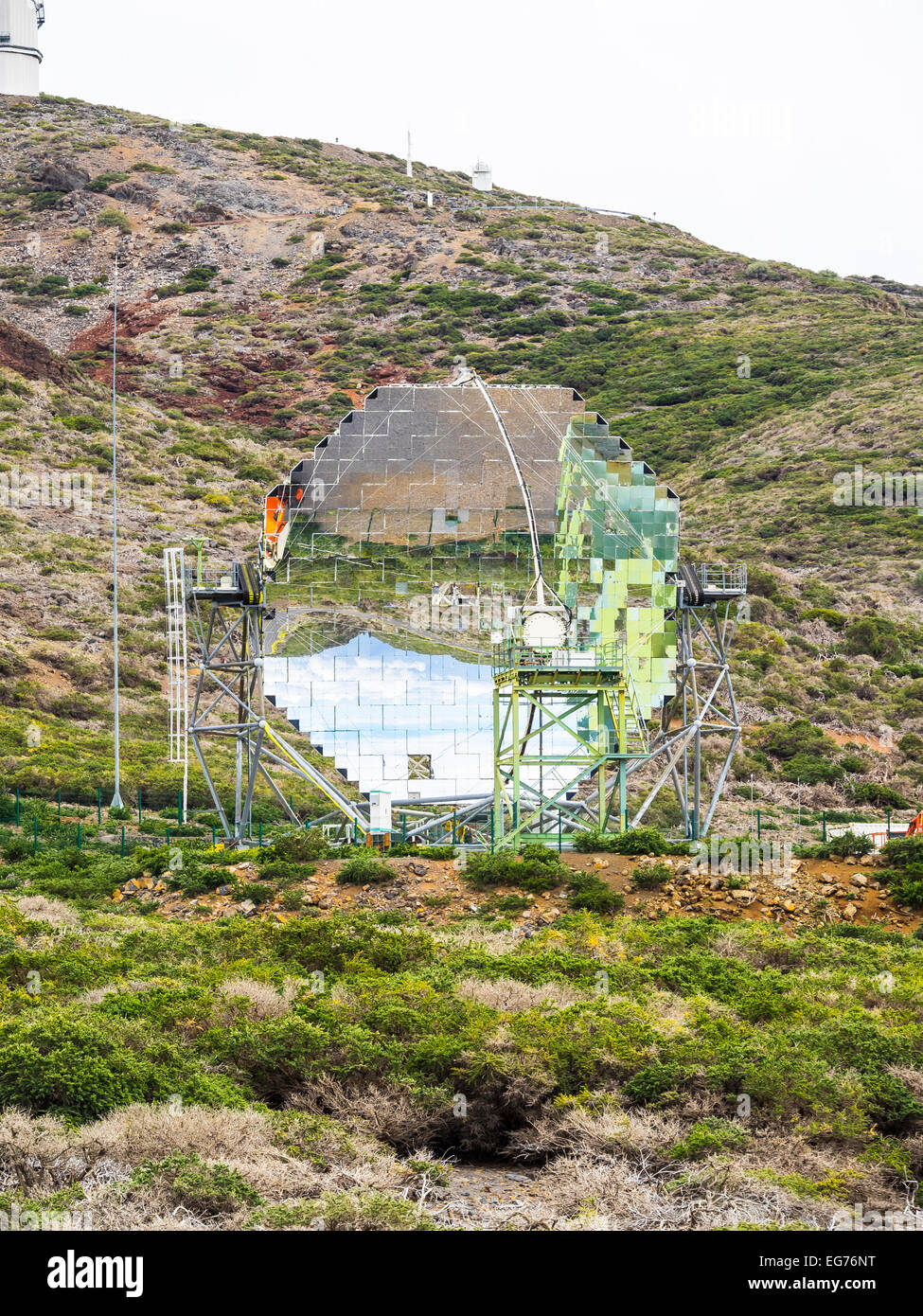 Spagna Isole Canarie La Palma, Osservatorio di Roque de los Muchachos, telescopio Cherenkov Foto Stock