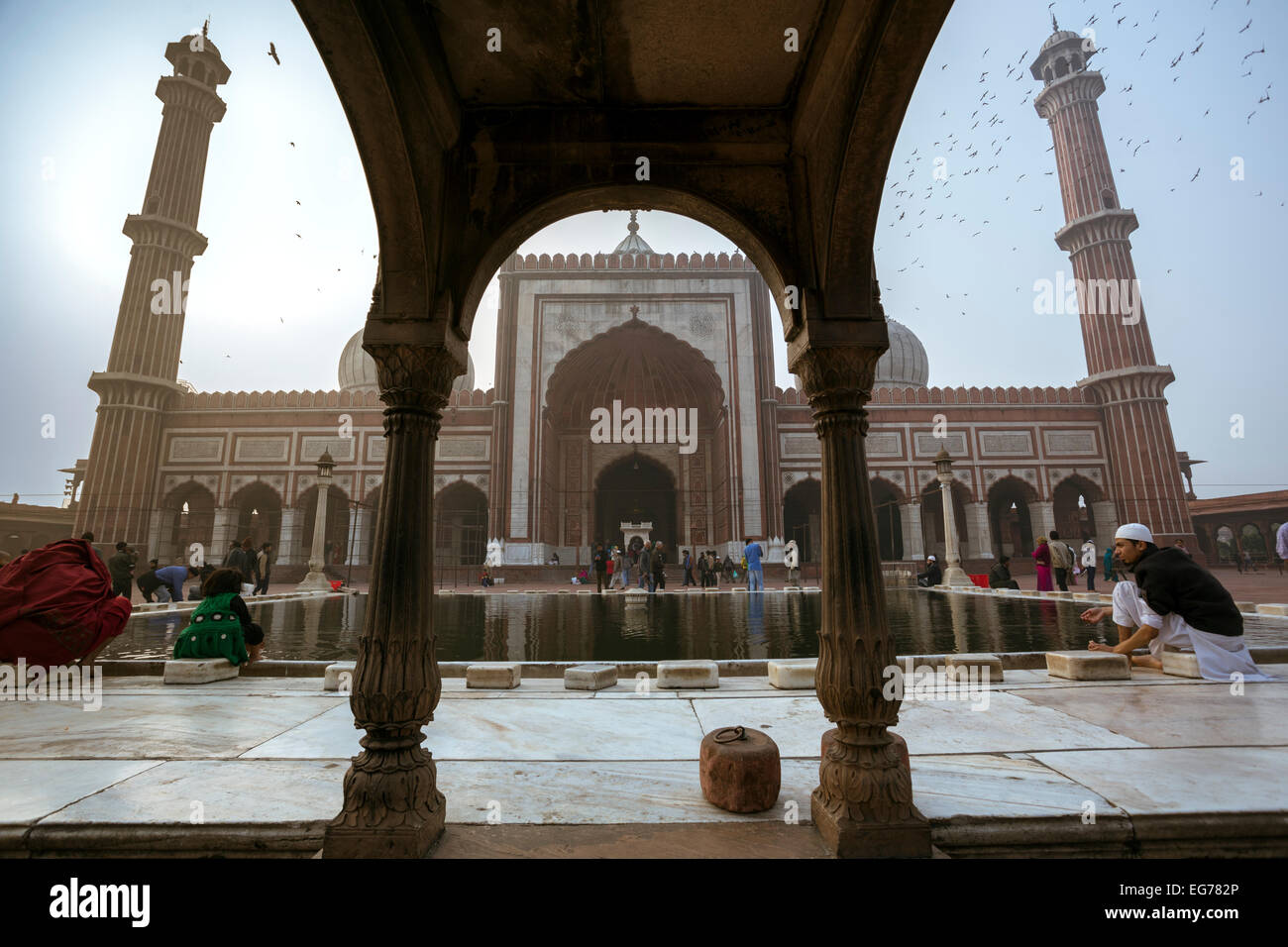 La moschea Jama (Jama Masjid) - Vecchia Delhi, India Foto Stock