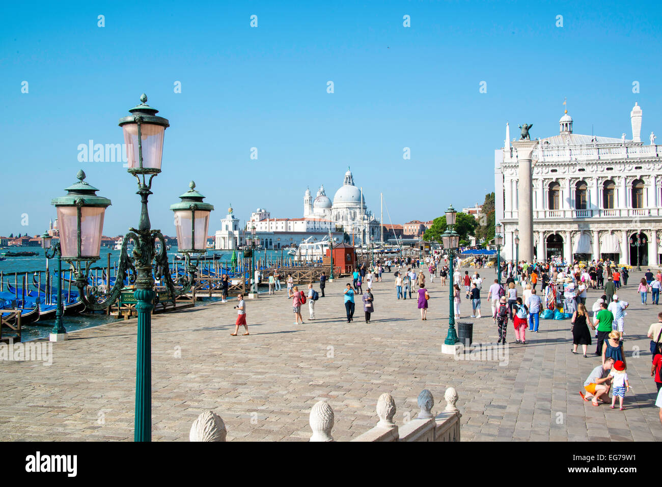 Basilica di Santa Maria della Salute da Piazza San Marco Foto Stock