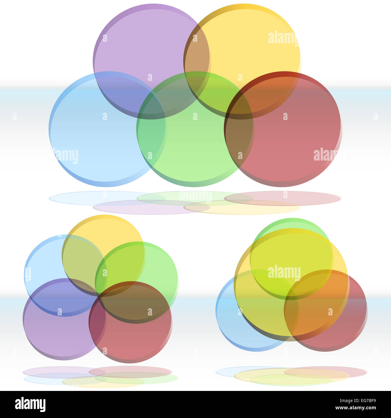 Una immagine di 3d di un diagramma di Venn set. Foto Stock