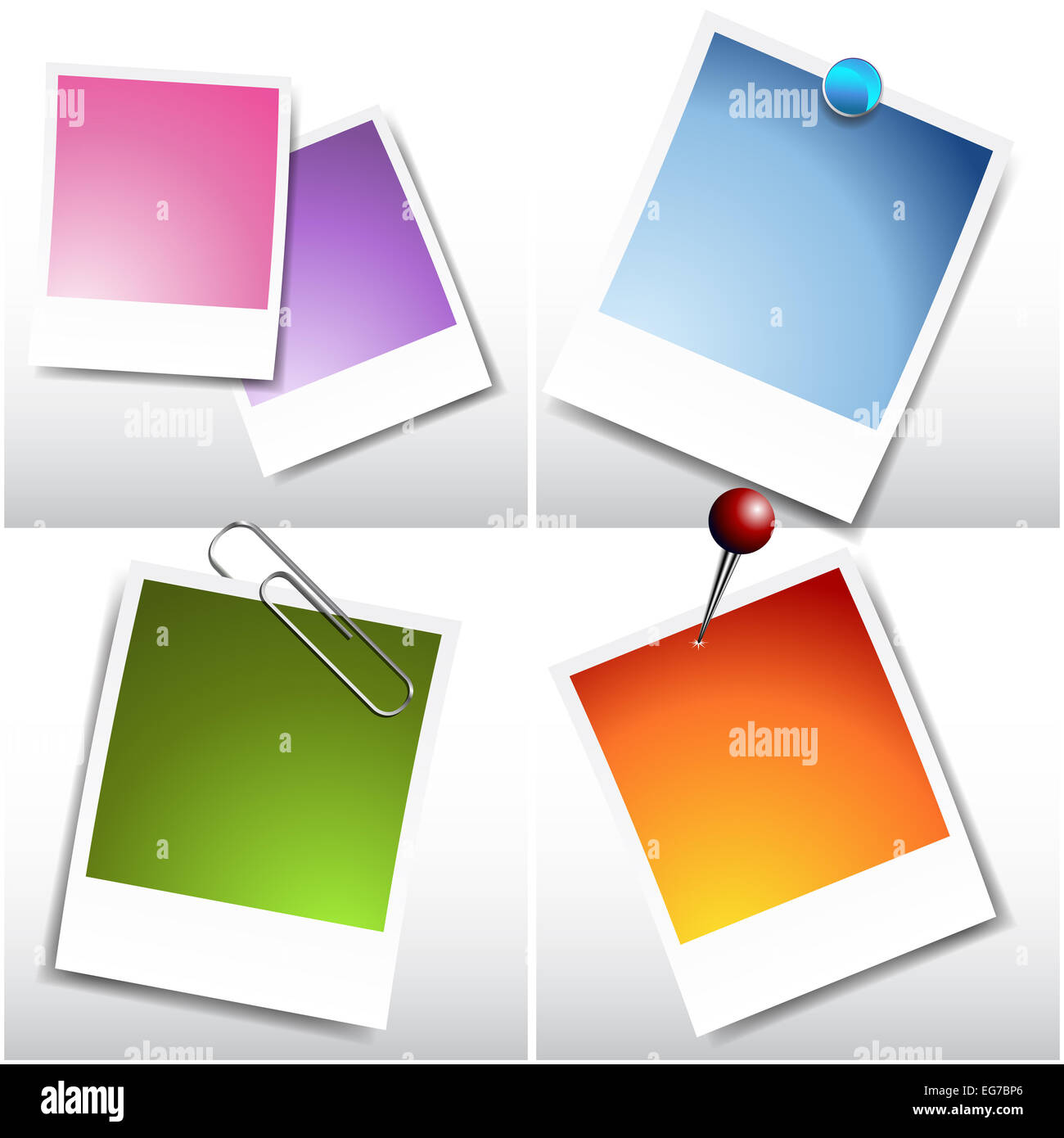 Una immagine di una serie di blank instant fogli di pellicola. Foto Stock