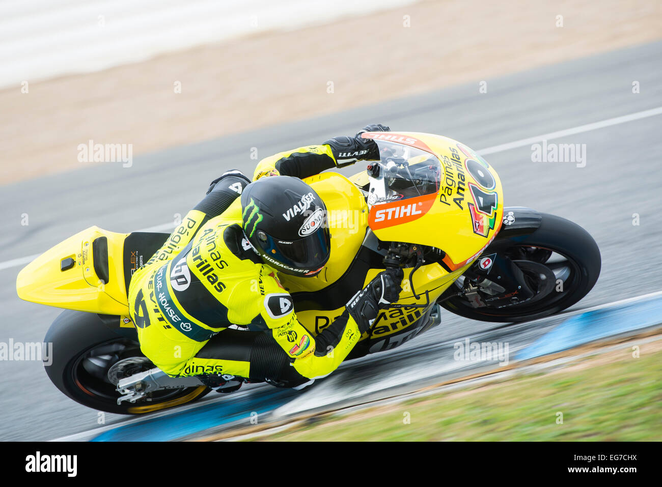 Jerez de la Frontera, Spagna, 18 febbraio , 2015: Moto2 rider ALEX RINS di  PONS RACING TEAM durante i test di Jerez. Credito: Kiko Jimenez/Alamy Live  News Foto stock - Alamy