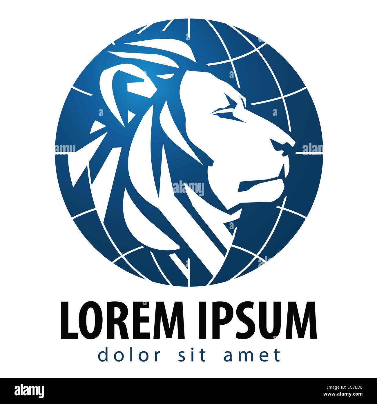 Abstract Lion su uno sfondo bianco. illustrazione vettoriale Foto Stock