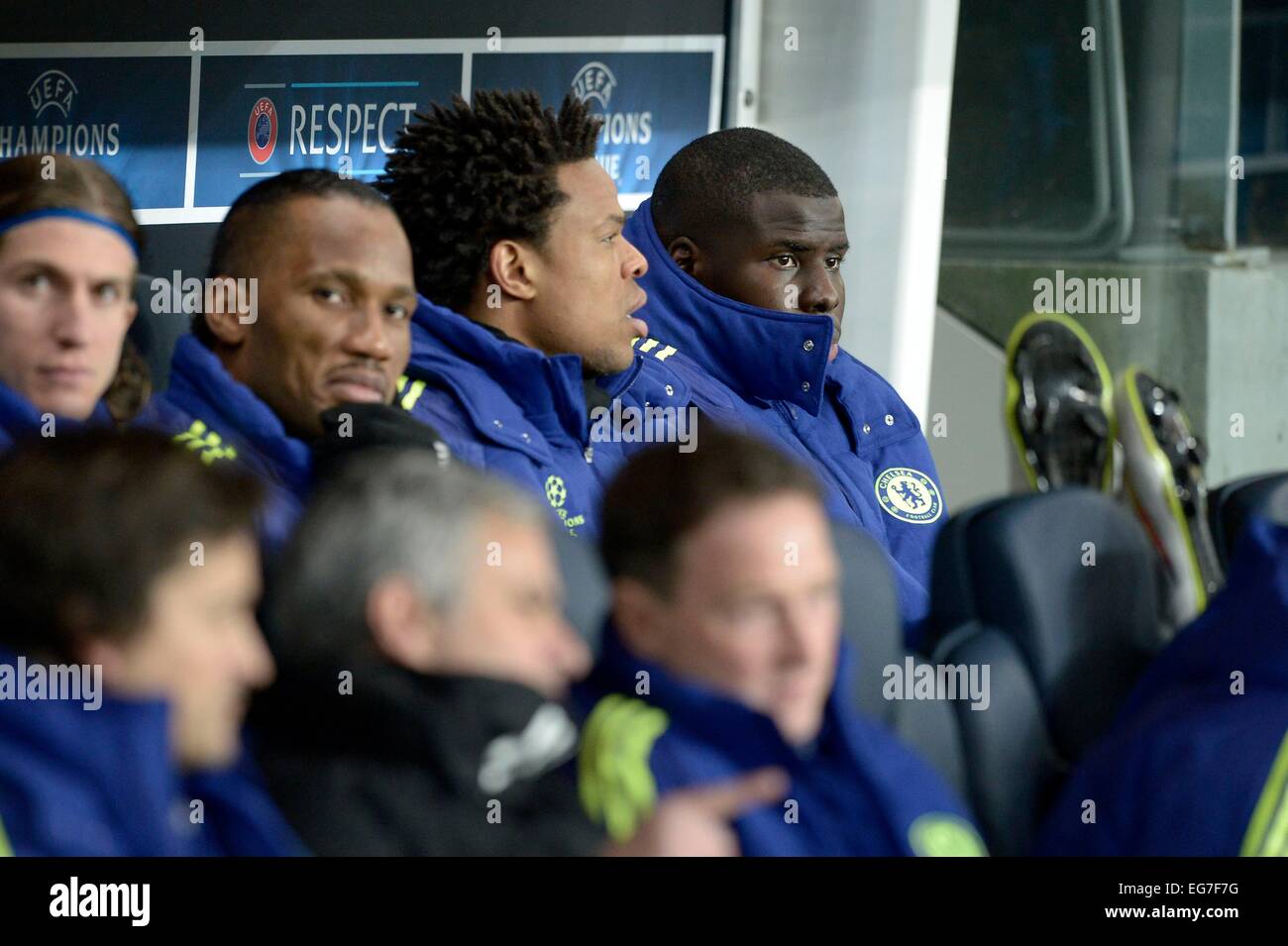 Loic REMY/Kurt ZOUMA - 17.02.2015 - Paris Saint Germain/Chelsea - 1/8Finale aller Champions League.Photo : Andre Ferreira/Icona Sport. Foto Stock