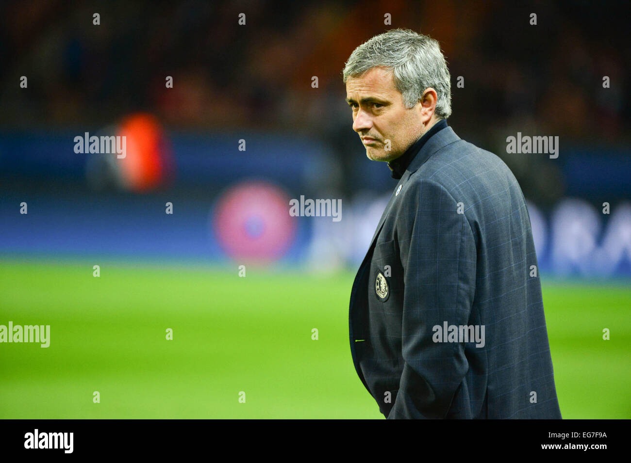 Jose Mourinho - 17.02.2015 - Paris Saint Germain/Chelsea - 1/8Finale aller Champions League.Photo : WinterPress/Icona Sport Foto Stock