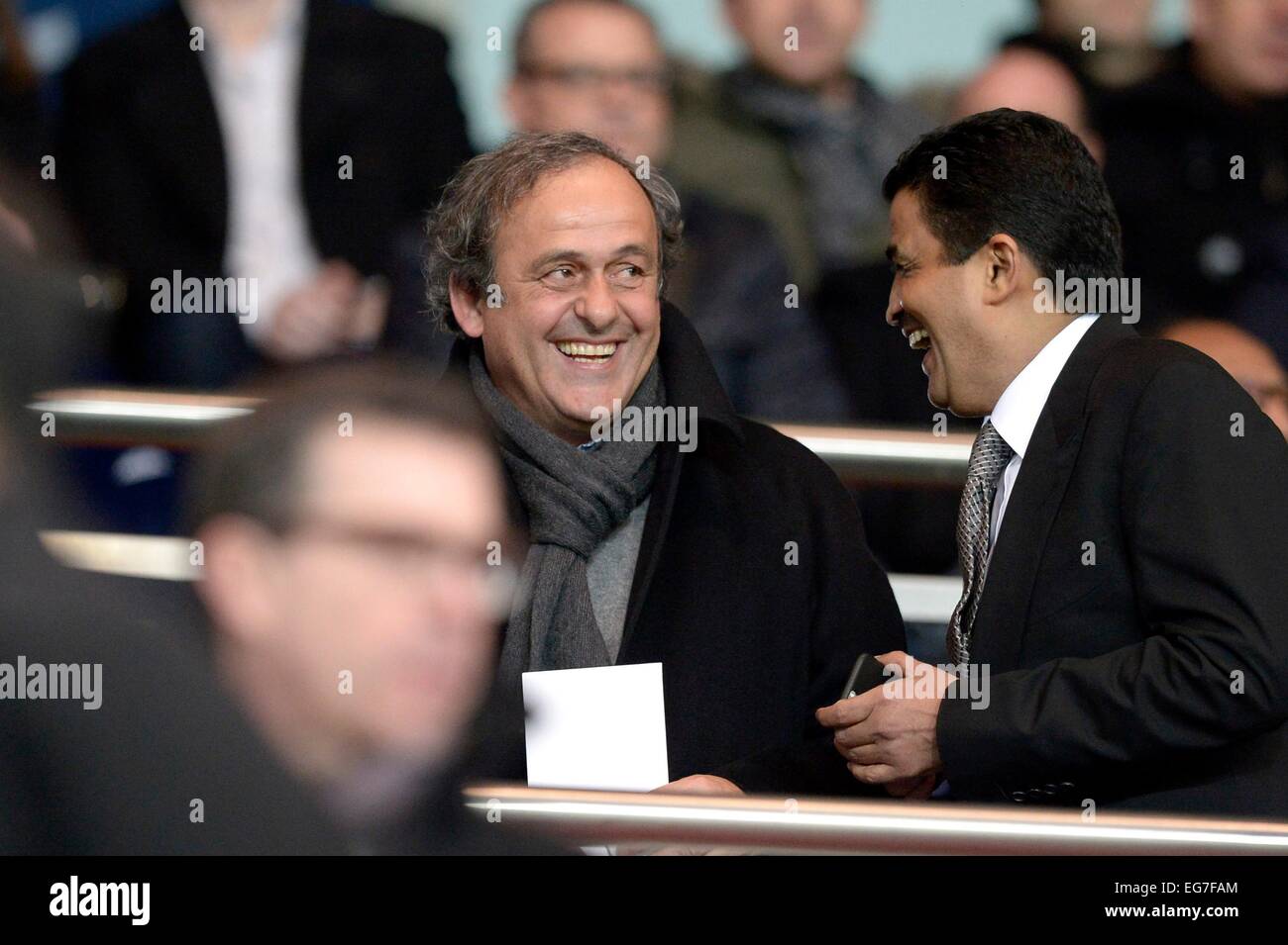 Michel Platini - 17.02.2015 - Paris Saint Germain/Chelsea - 1/8Finale aller Champions League.Photo : Andre Ferreira/Icona Sport. Foto Stock