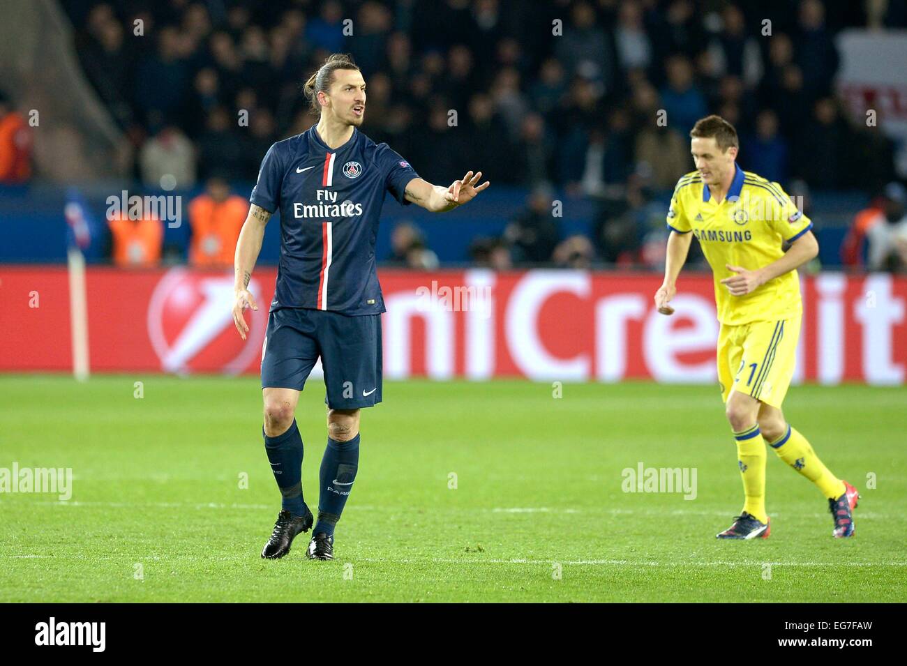Zlatan IBRAHIMOVIC - 17.02.2015 - Paris Saint Germain/Chelsea - 1/8Finale aller Champions League.Photo : Andre Ferreira/Icona Sport. Foto Stock