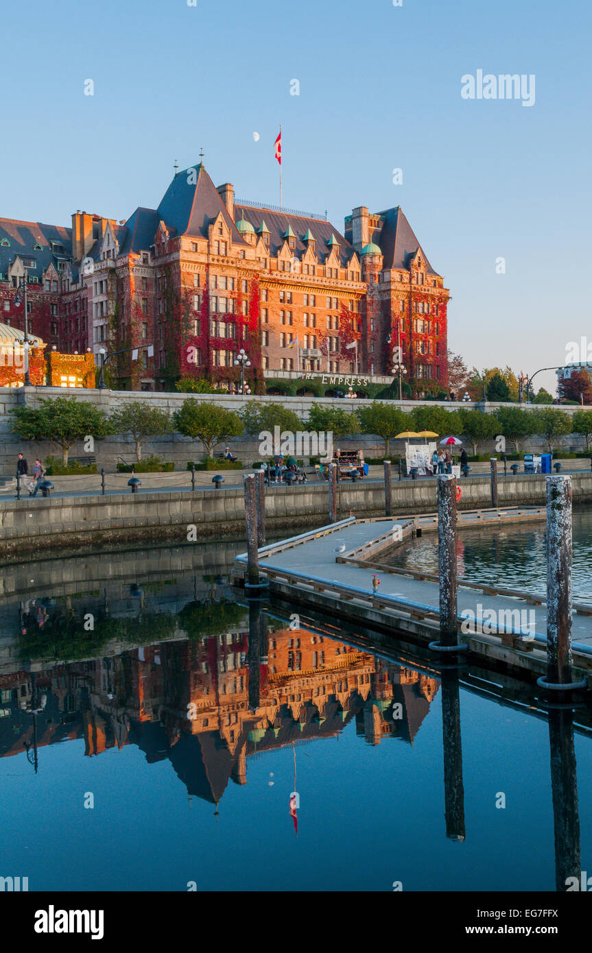 Il Porto Interno e Empress Hotel, Victoria, British Columbia, Canada Foto Stock