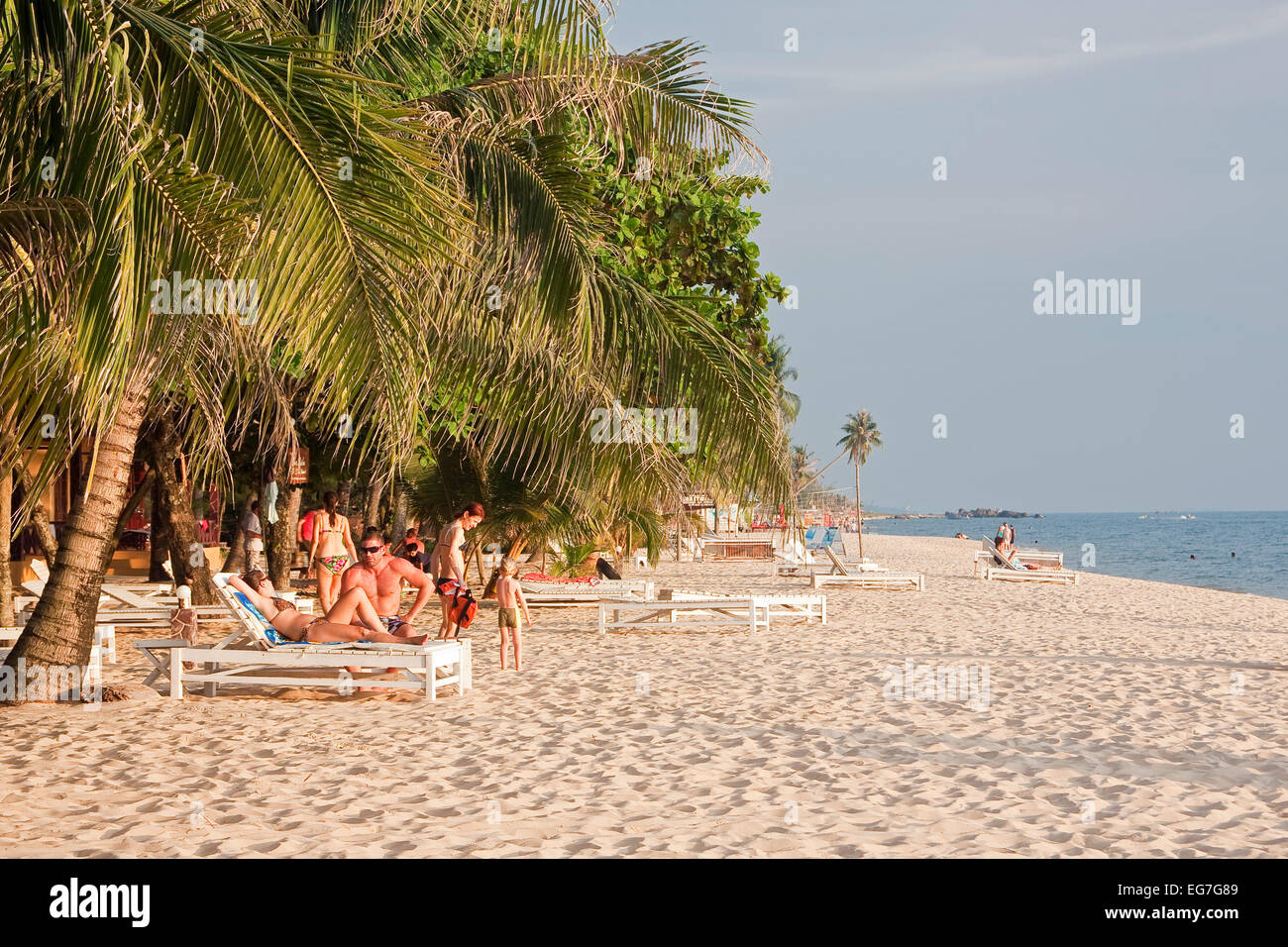 Spiaggia Lunga spiaggia, sull'isola di Phu Quoc, Vietnam Asia Foto Stock