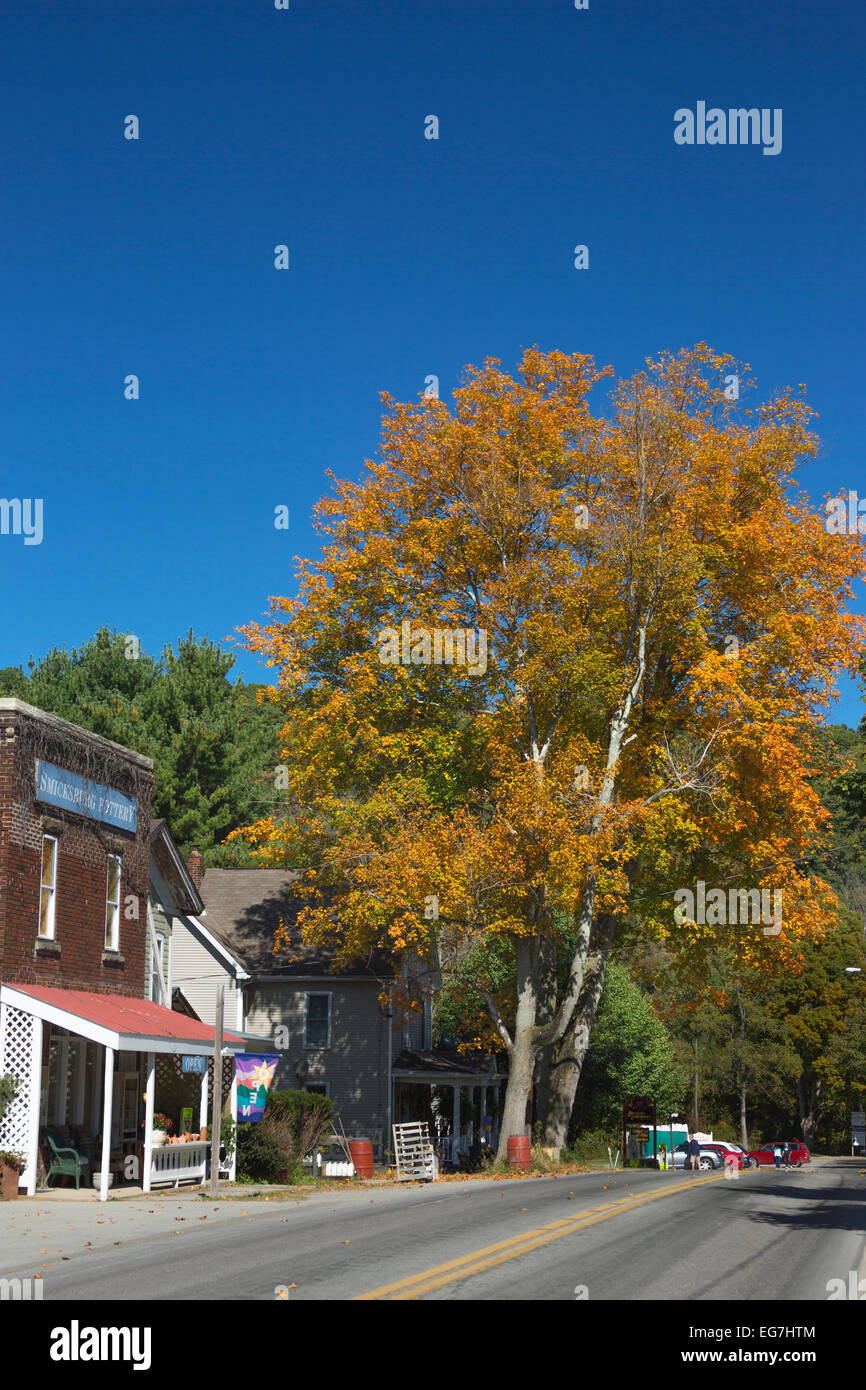 Caduta delle Foglie MAIN STREET SMICKSBURG grande percorso di SHAMOKIN INDIANA COUNTY PENNSYLVANIA USA Foto Stock