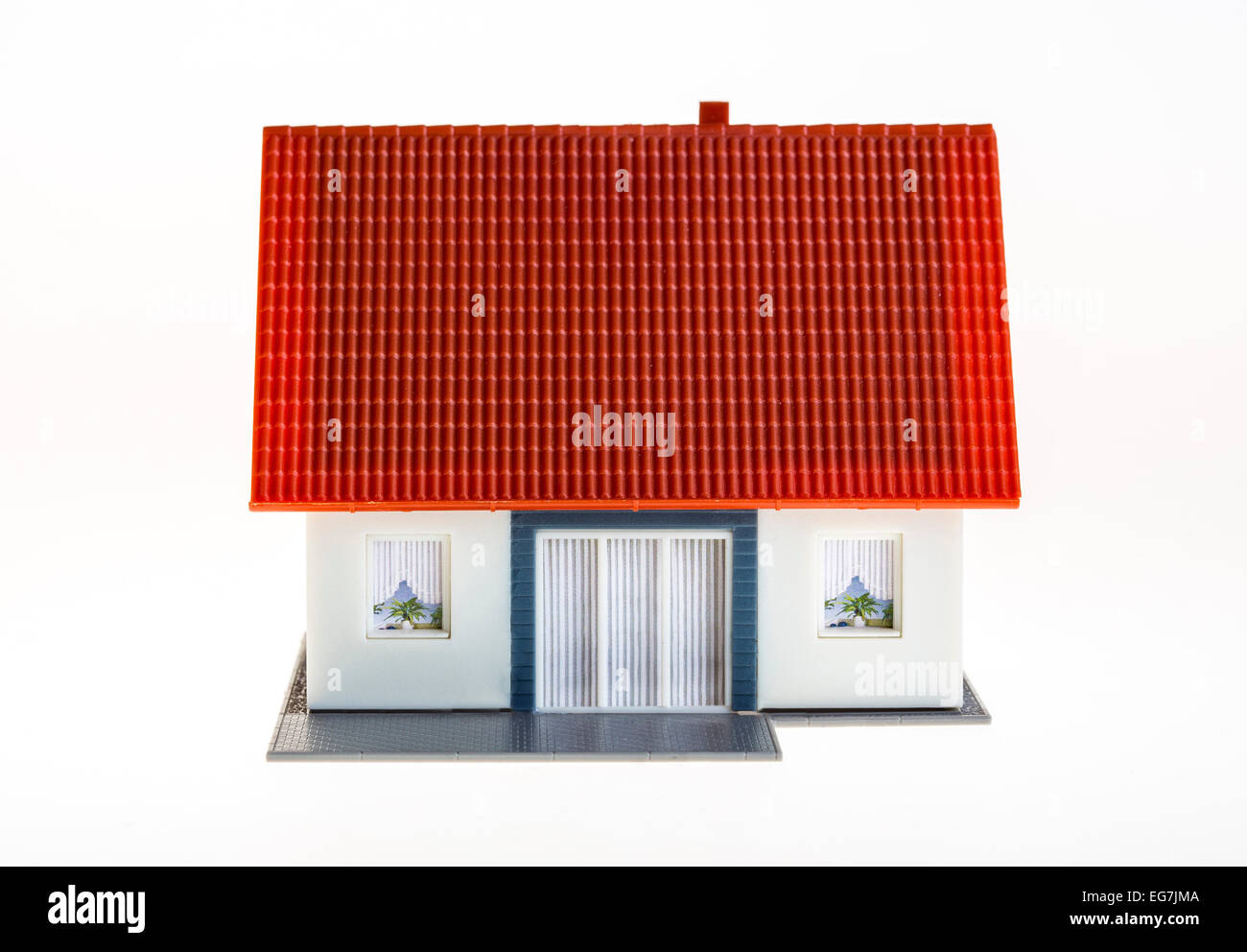 Immagine simbolica, home, casa, settore immobiliare, plastica modello di casa, Foto Stock