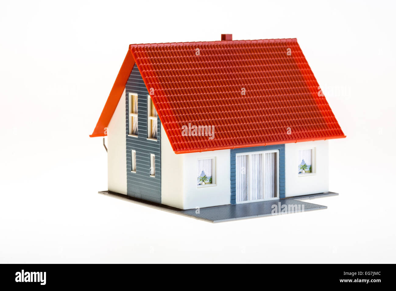 Immagine simbolica, home, casa, settore immobiliare, plastica modello di casa, Foto Stock