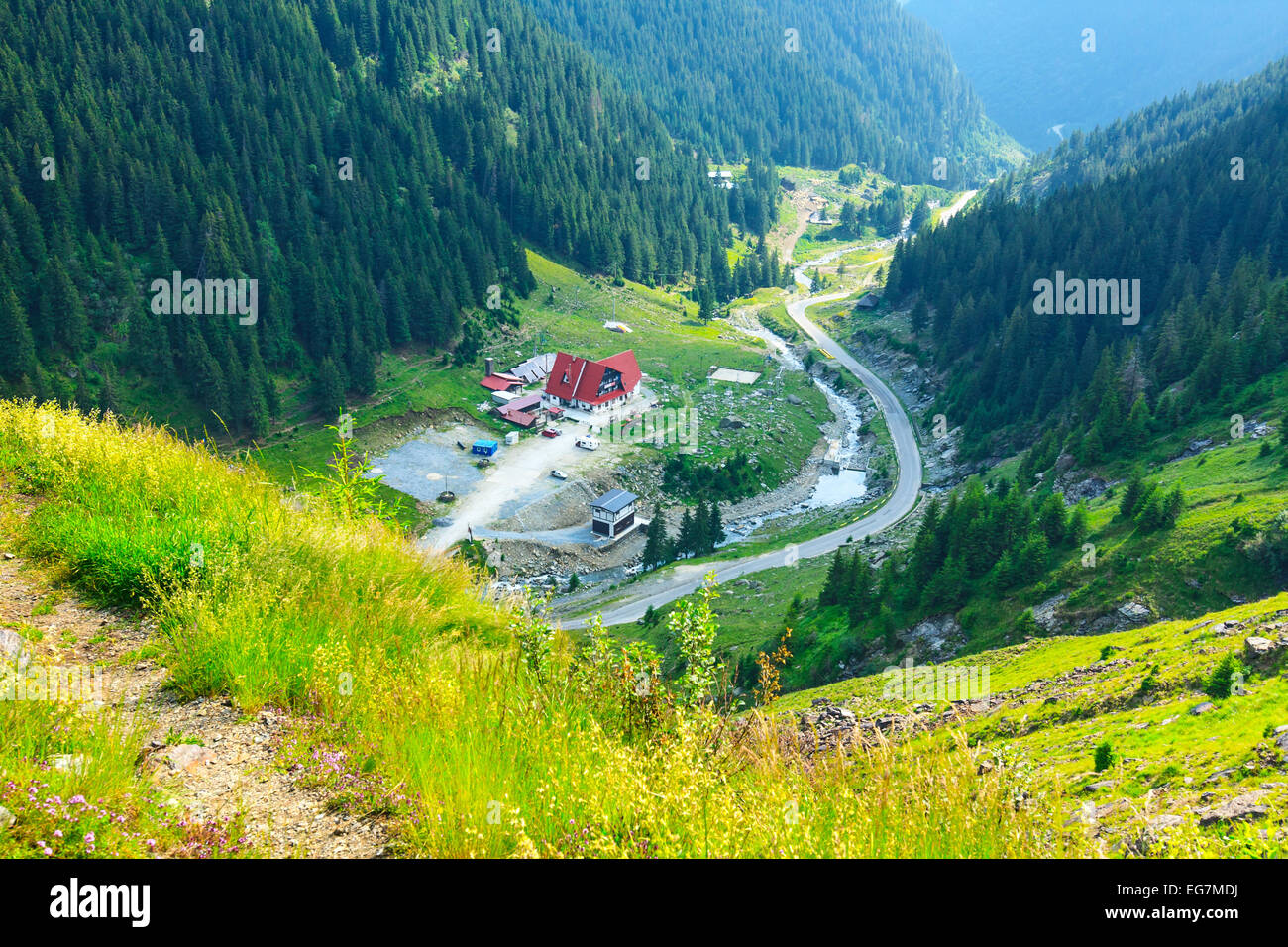 Transfagarasan strada di montagna, Carpazi romeni Foto Stock