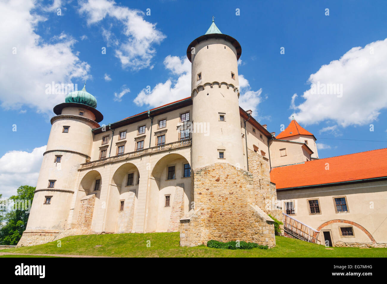 Vista di Nowy Wisnicz castello, Polonia Foto Stock