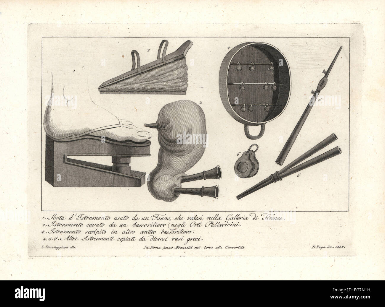 Strumenti musicali antichi. Foto Stock