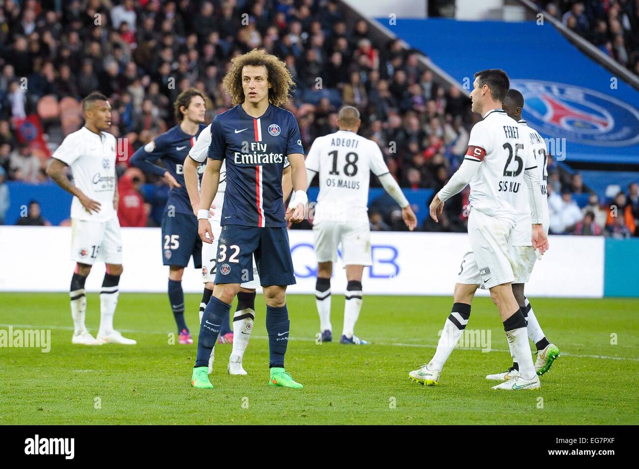 David Luiz - 14.02.2015 - Paris Saint Germain/Caen - 25eme journee de Ligue 1.Photo : Andre Ferreira/Icona Sport Foto Stock