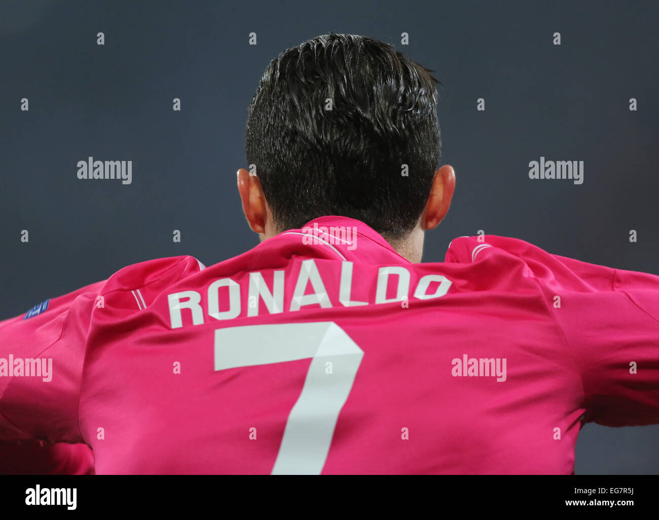 Gelsenkirchen (Germania). 18 Febbraio, 2015. FC Schalke 04 vs Real Madrid, Champions-League UEFA: Cristiano Ronaldo (Real Madrid). Credito: Juergen schwarz/Alamy Live News Foto Stock