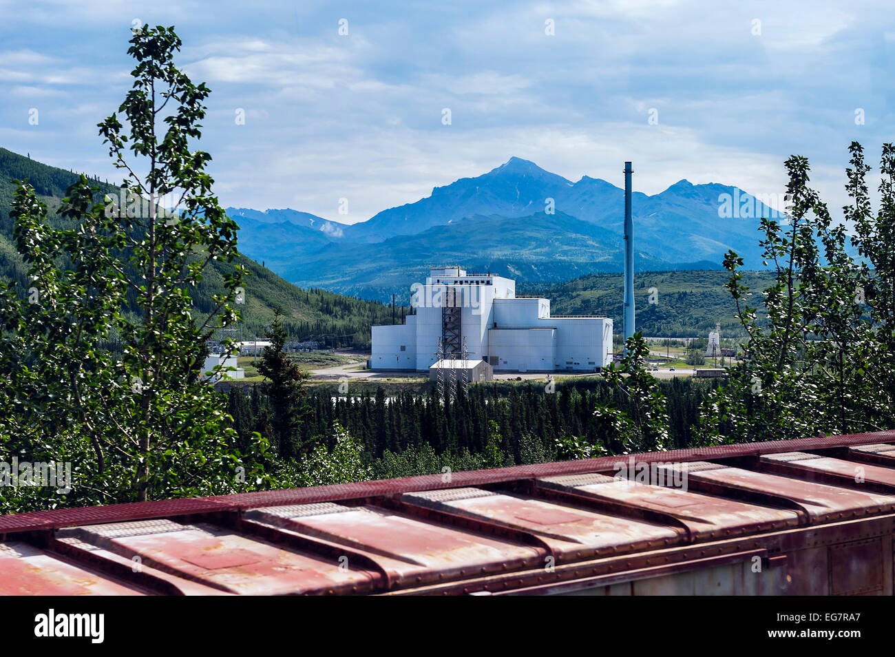 Centrali a carbone vegetale in Healy, Alaska, dotate d'avanguardia combustori di carbone e controlli di inquinamento, ha superato il suo ambiente Foto Stock