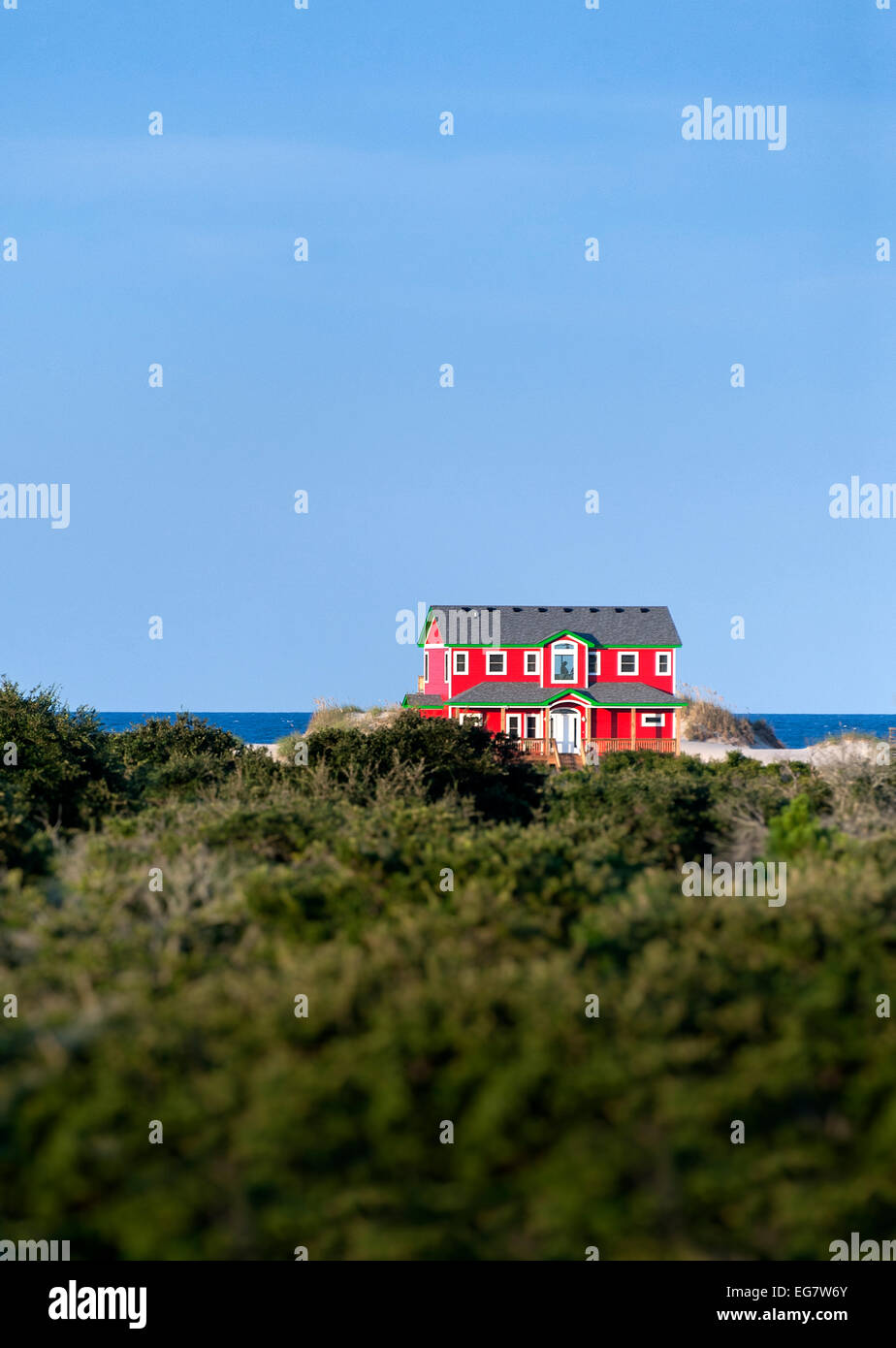 Waterfront beach house, OBX, Outer Banks, North Carolina, STATI UNITI D'AMERICA Foto Stock