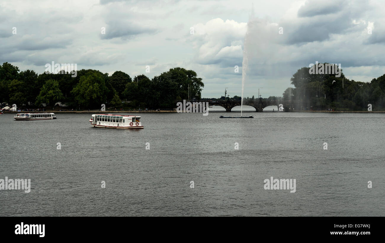 Il lago Alster Amburgo, Germania, Europa. Foto Stock