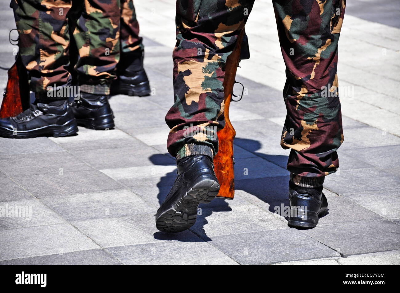 I soldati in Abbigliamento camouflage Foto Stock