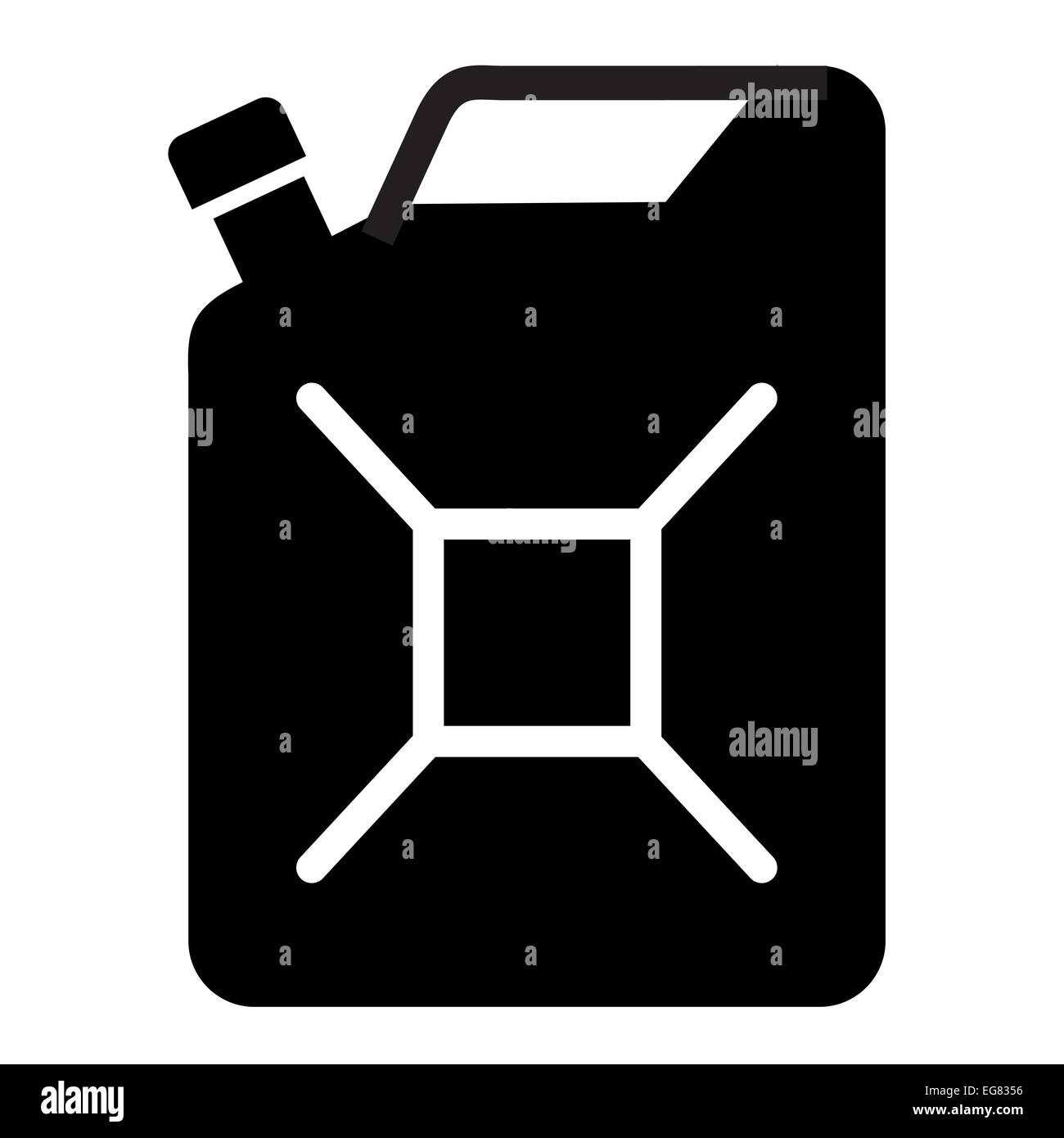 Tanica di benzina su uno sfondo bianco. illustrazione vettoriale Foto Stock