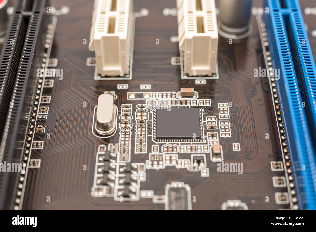 Micro computer chipset della scheda di circuito Close Up Foto Stock