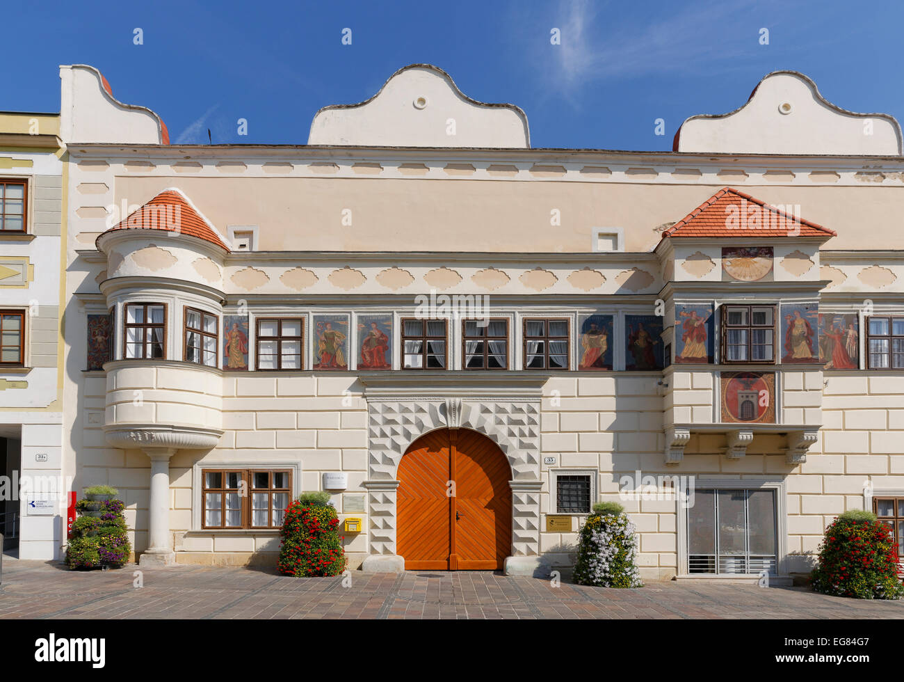 Town Hall, centro storico, Eisenstadt, la parte settentrionale del Burgenland, Burgenland, Austria Foto Stock