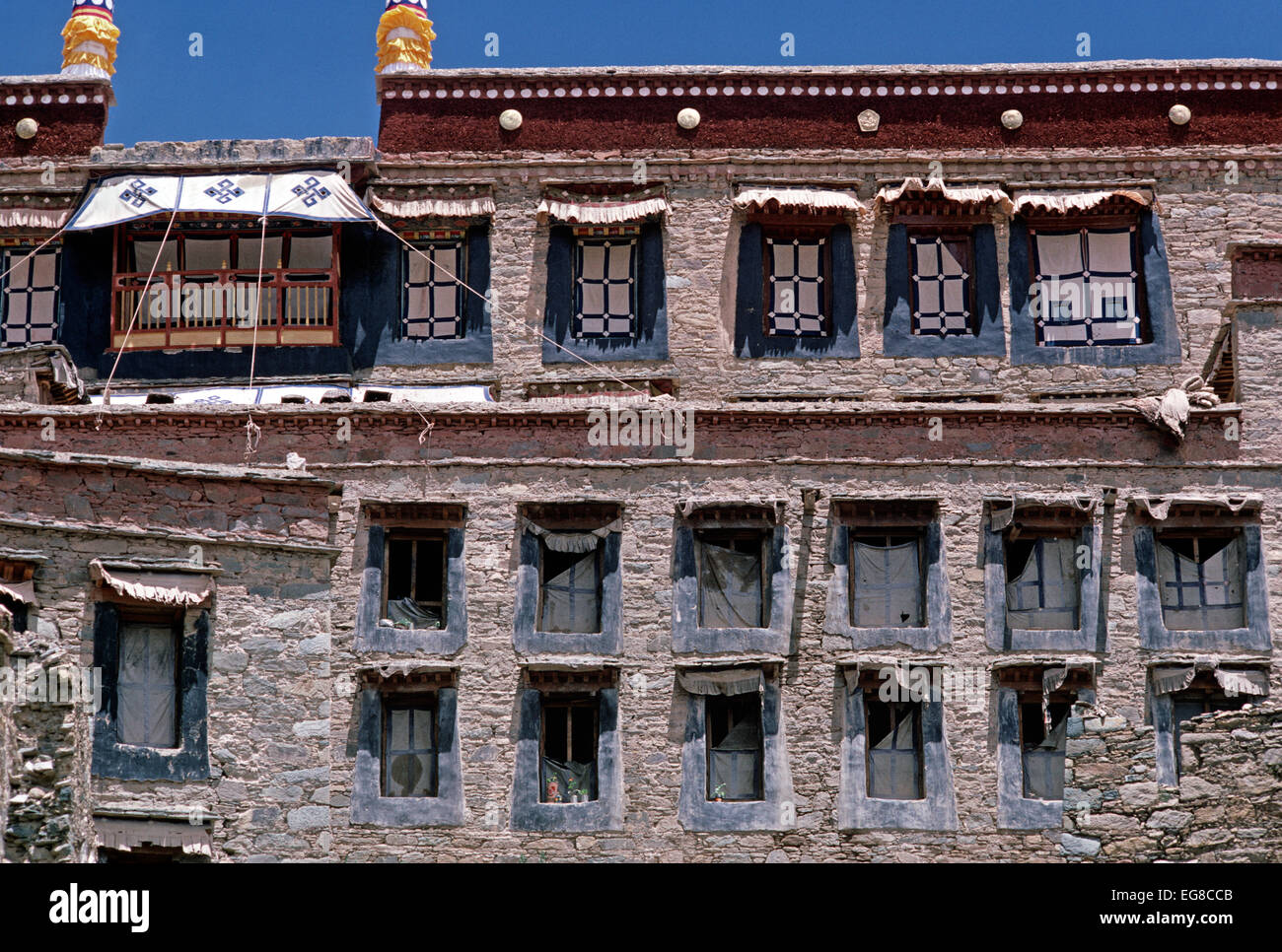 Il monastero di Ganden distrutto dalle guardie rosse nel 1966, Tibet Foto Stock