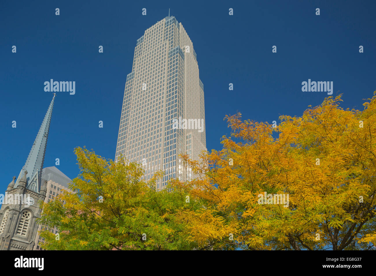 Il tasto BANK grattacielo Torre (©Cesar Pelli 1991) downtown Cleveland Ohio USA Foto Stock