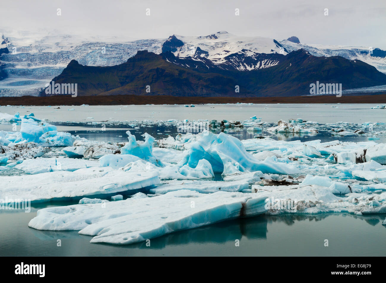 Jokulsarlon lago glaciale. Vatnajokull National Park. L'Islanda, Europa Foto Stock
