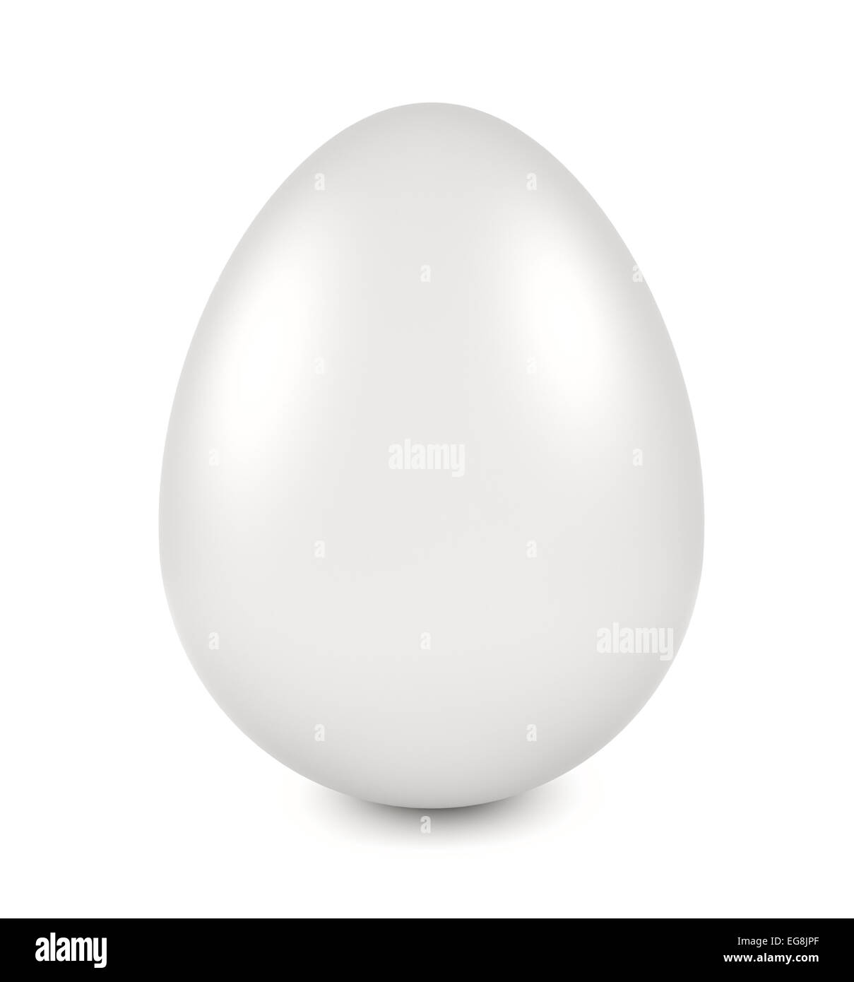 Uovo bianco su sfondo bianco Foto Stock