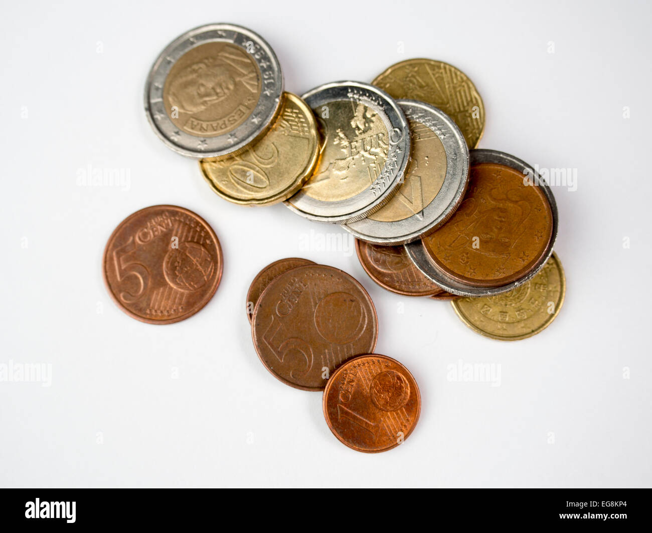 Valuta, coin , euro, Europa europea , il denaro, wallet , Foto Stock