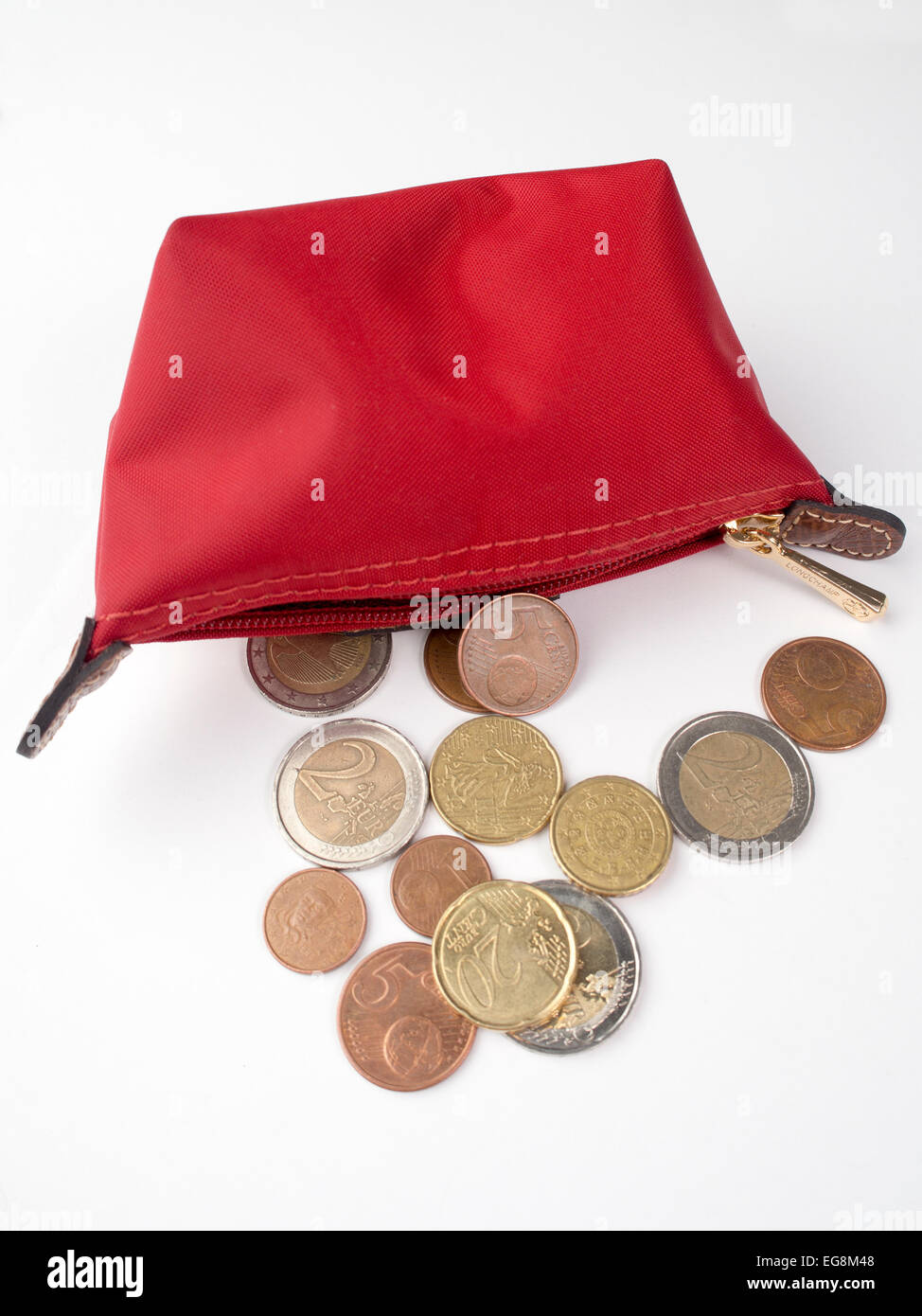 Valuta, coin , euro, Europa europea , il denaro, wallet , Foto Stock