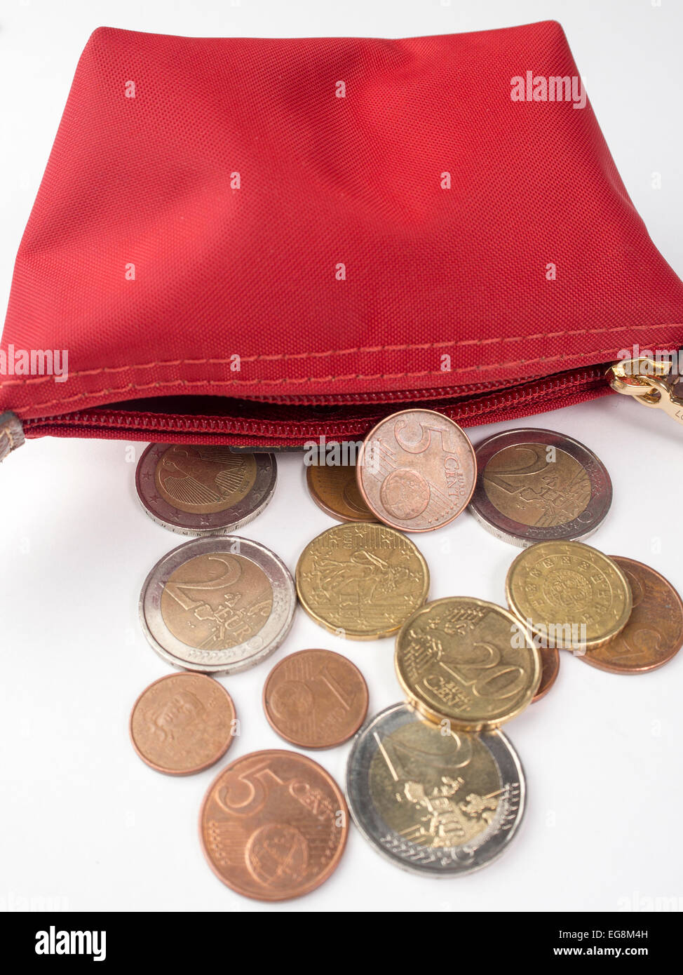 Valuta, coin , euro, Europa europea , il denaro, wallet , Foto Stock