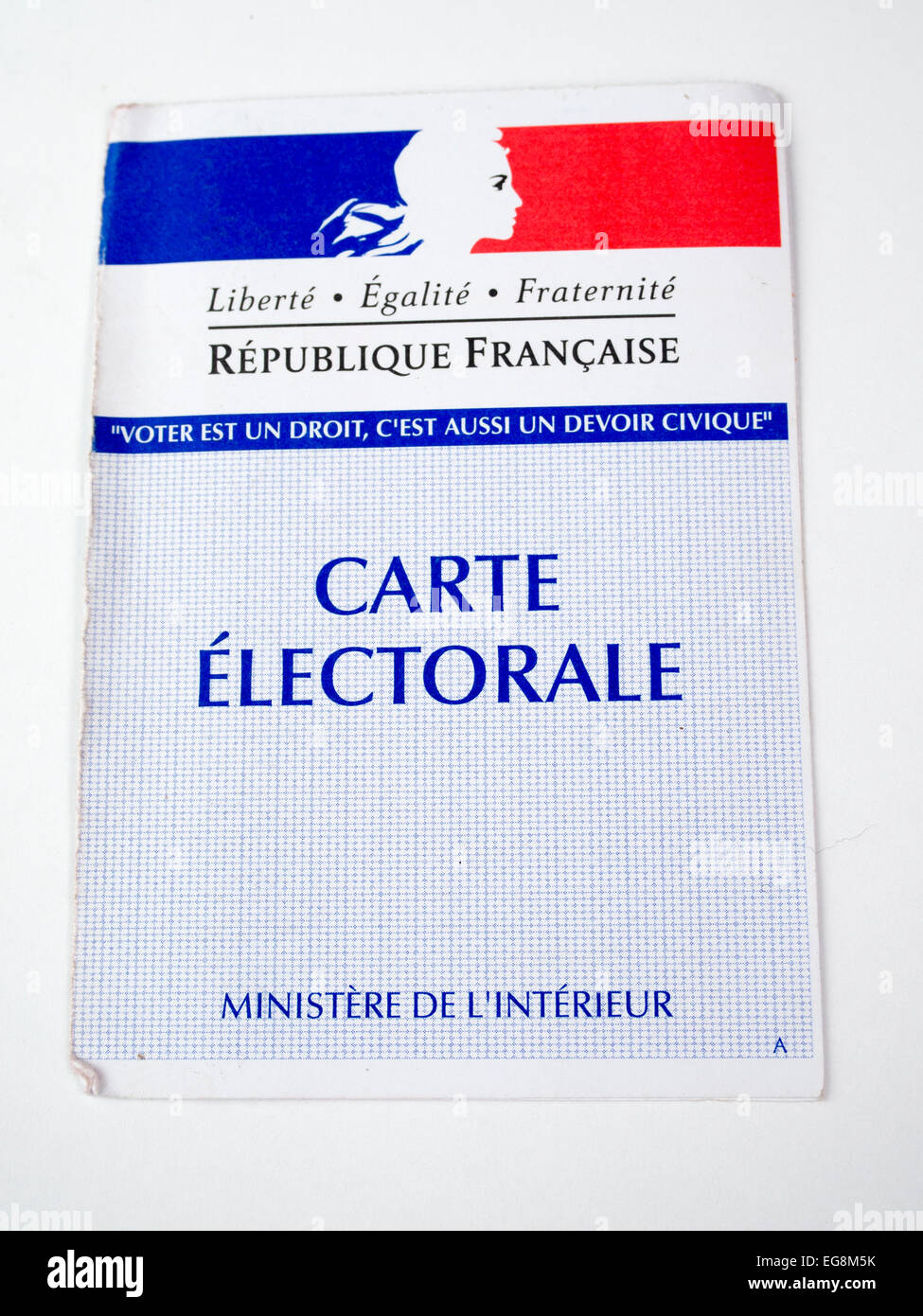 Scheda elettorale, votare, votare, Francia , la libertà, uguaglianza, fraternità , Repubblica Foto Stock